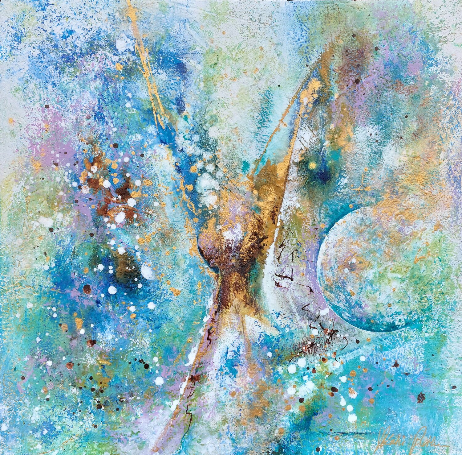 Dance with cosmos Katri Pethman Original painting for sale
