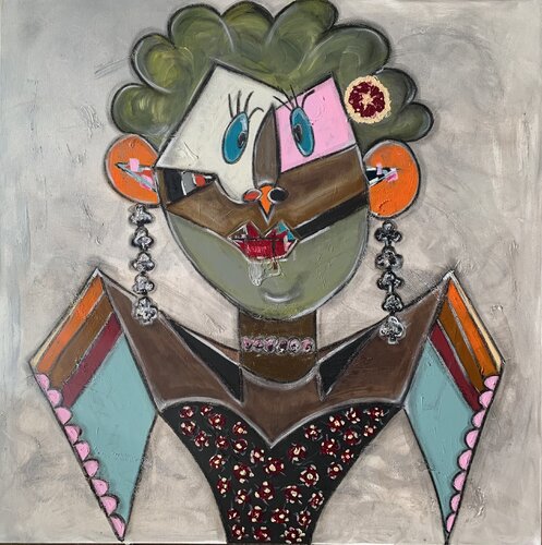 Lady Clubs by Kosara Stankova, Painting for Sale on Select