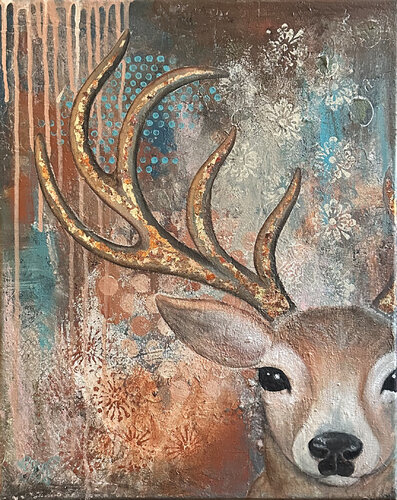 Kleiner Hirsch by Nicole Filsinger, Painting for Sale on Select