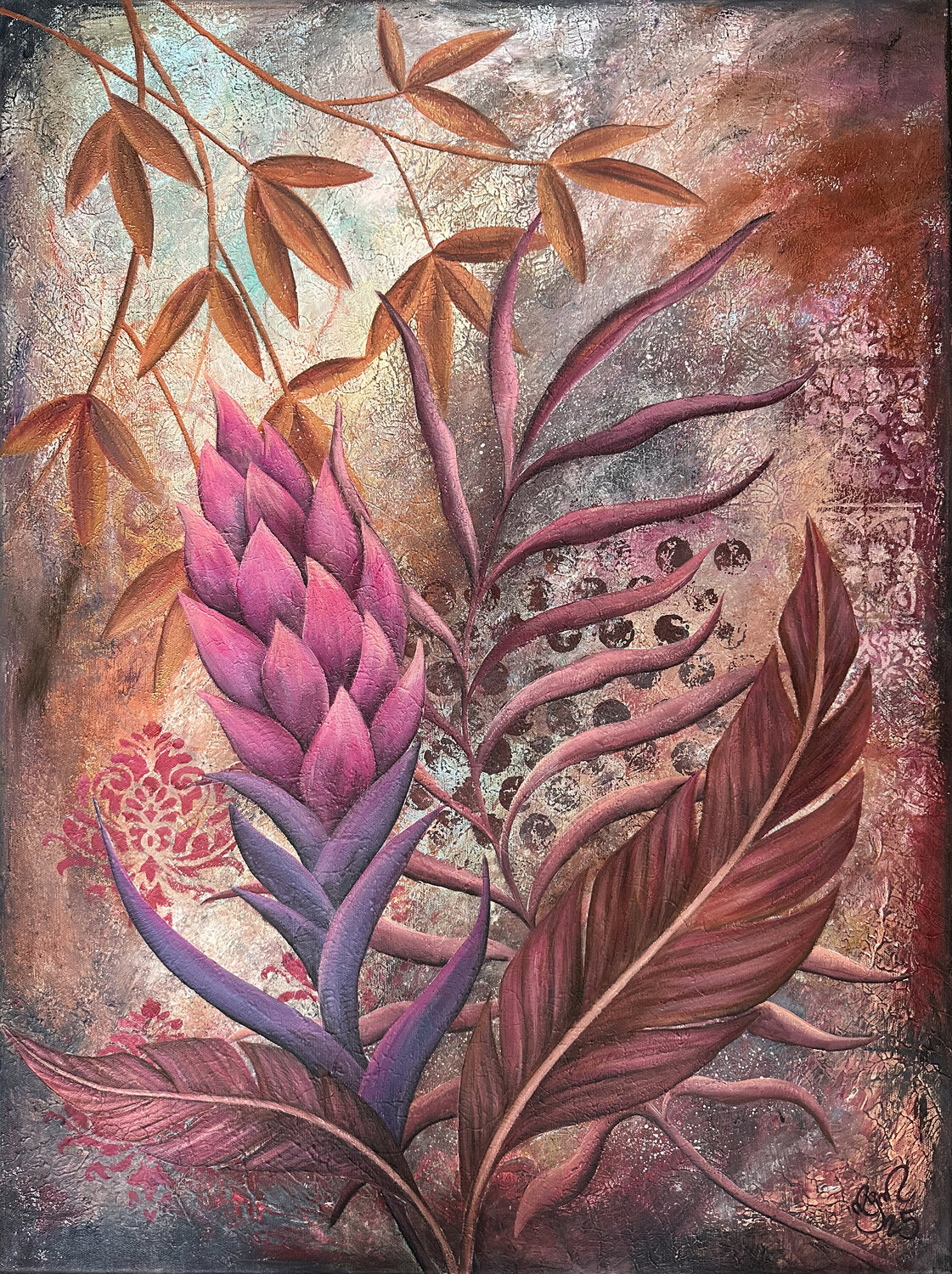 Magie des glühenden Blattzaubers Nicole Filsinger Original painting for sale