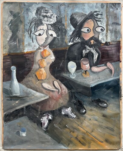 Fragments of Silence in the Café by Mykola Babiy, Painting for Sale on Select