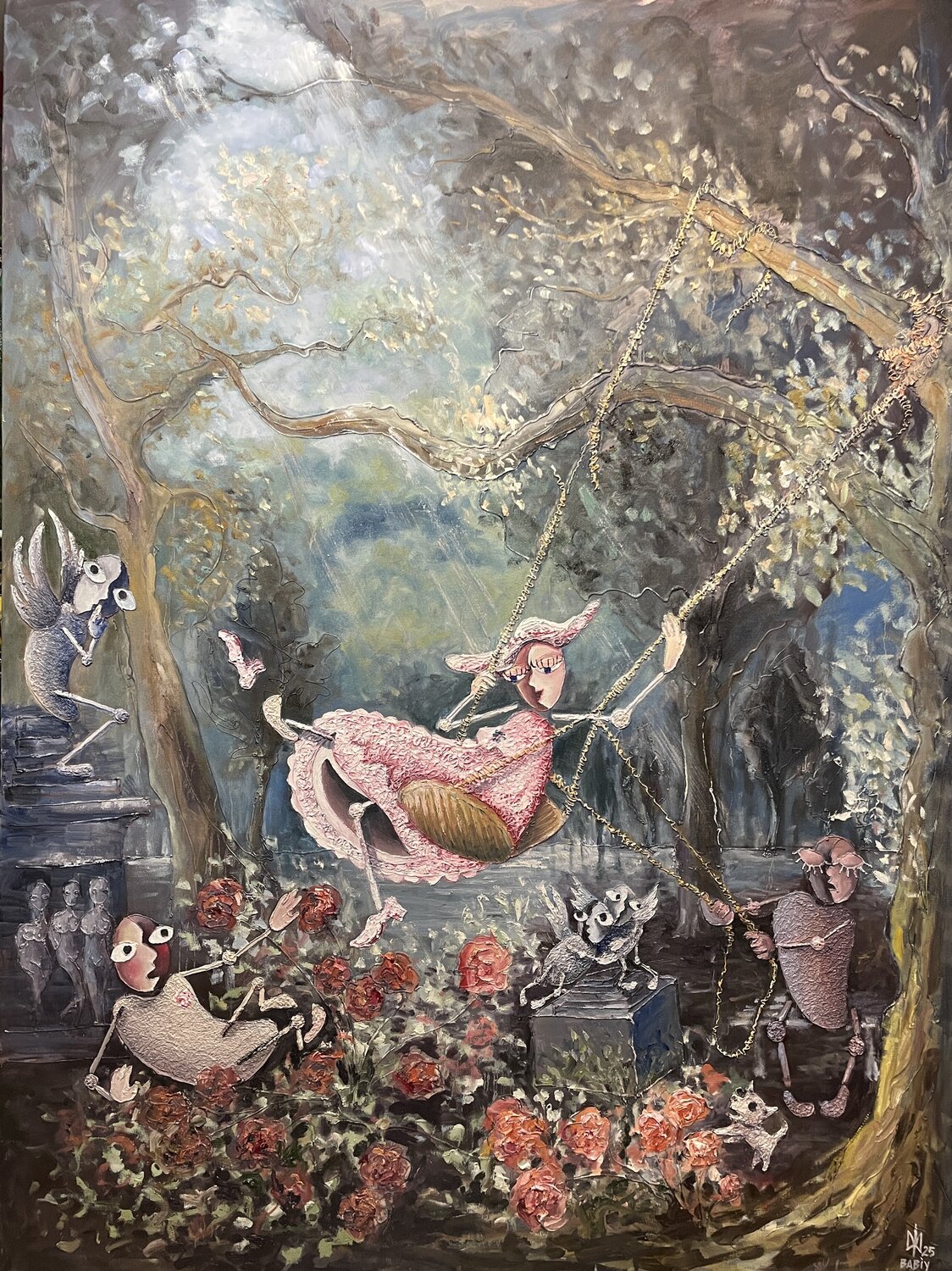The Swing - Timeless Temptation Mykola Babiy Original painting for sale
