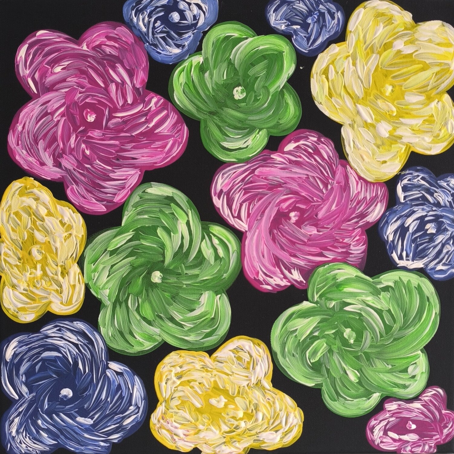 Flowers at night Idalija Gerviene Original painting for sale