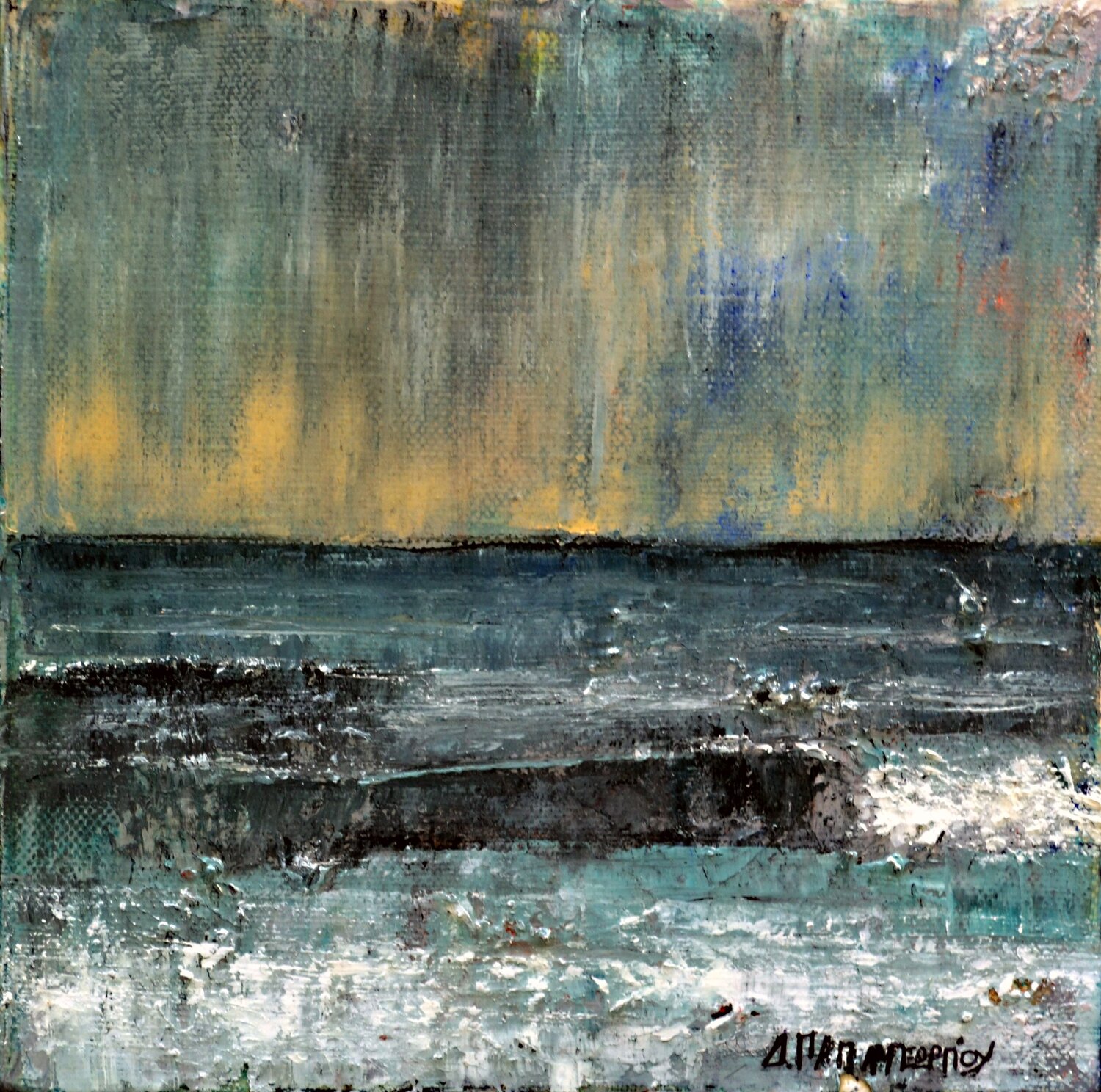 SMALL SEASCAPE 17 Dimitra Papageorgiou Original painting for sale