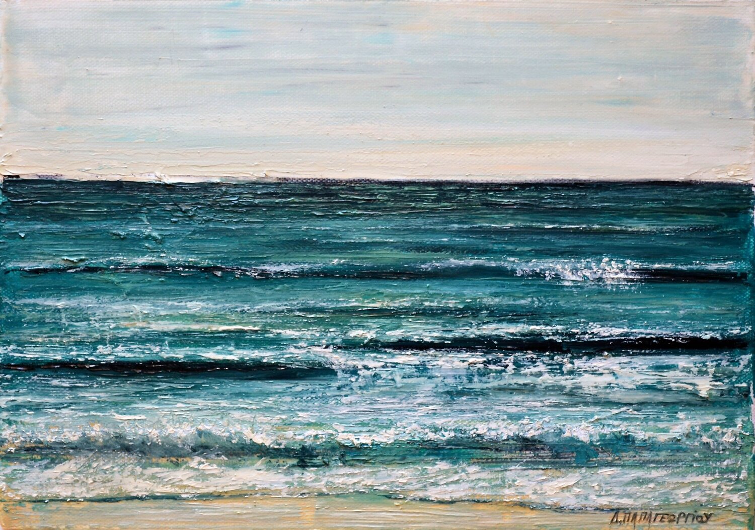 SMALL SEASCAPE 13 Dimitra Papageorgiou Original painting for sale