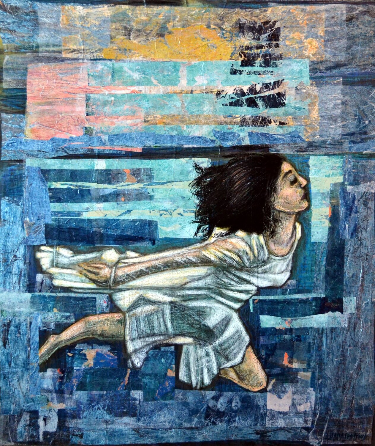 HOLD YOUR BREATH Dimitra Papageorgiou Original painting for sale