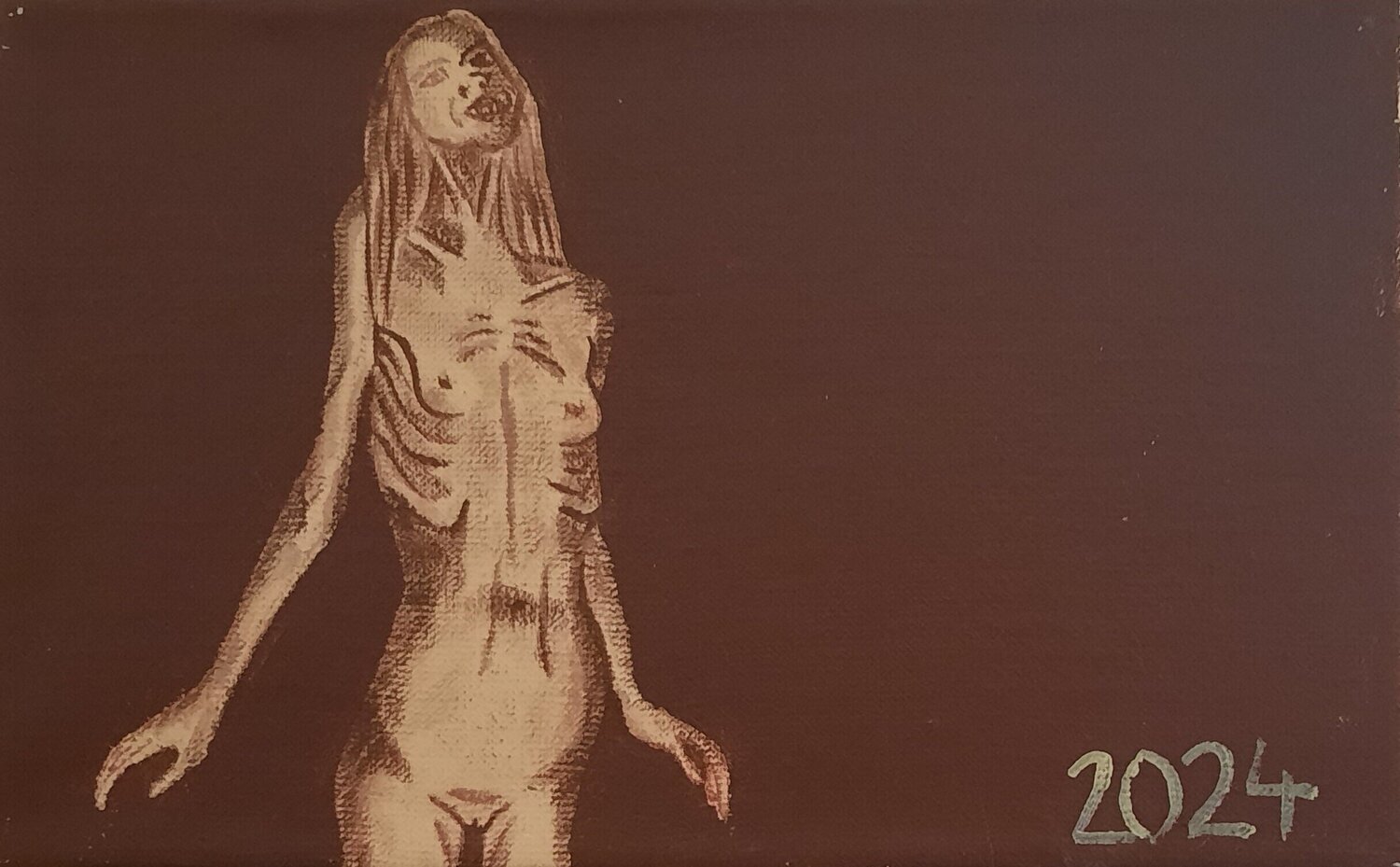 SMALL STANDING ACT 17 / 34 Peter Plavcan Original painting for sale