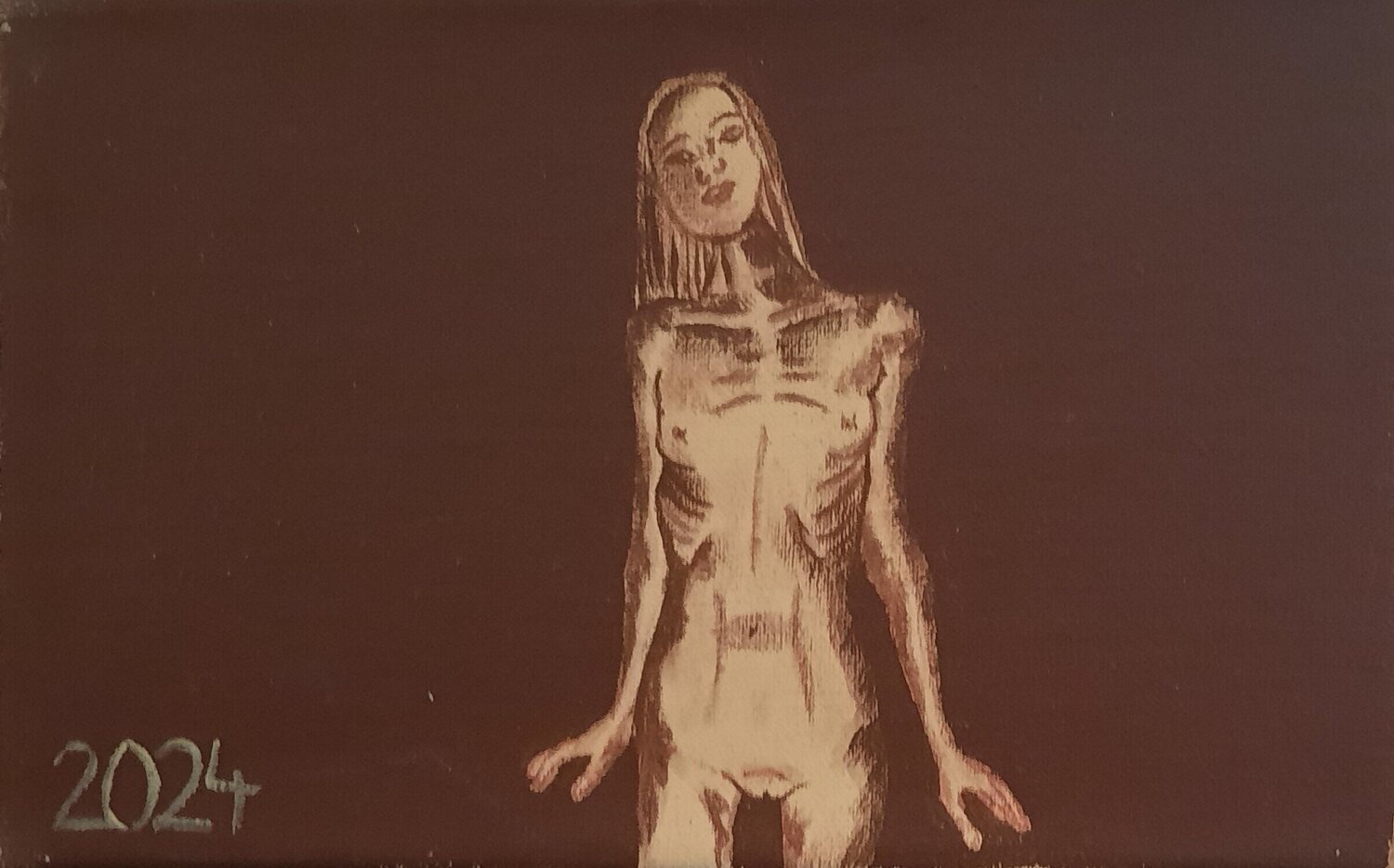 SMALL STANDING ACT 19 / 34 Peter Plavcan Original painting for sale