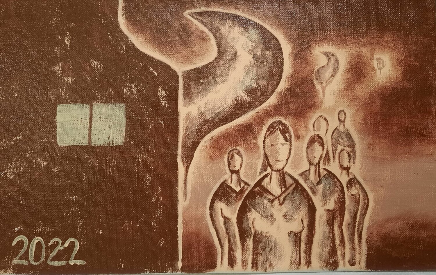 Fire and torso Peter Plavcan Original painting for sale