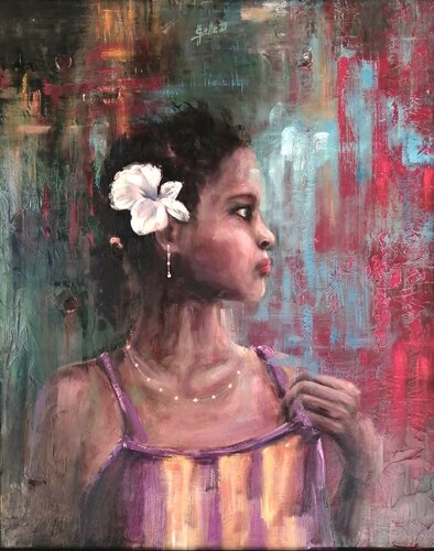 What's there, Ebony? by Satu Helle, Painting for Sale on Select