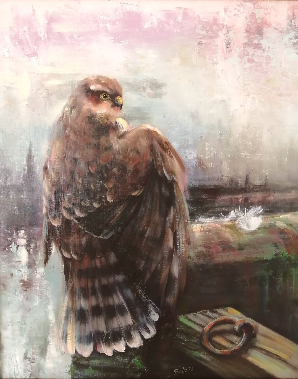The harbor Master Satu Helle Original painting for sale