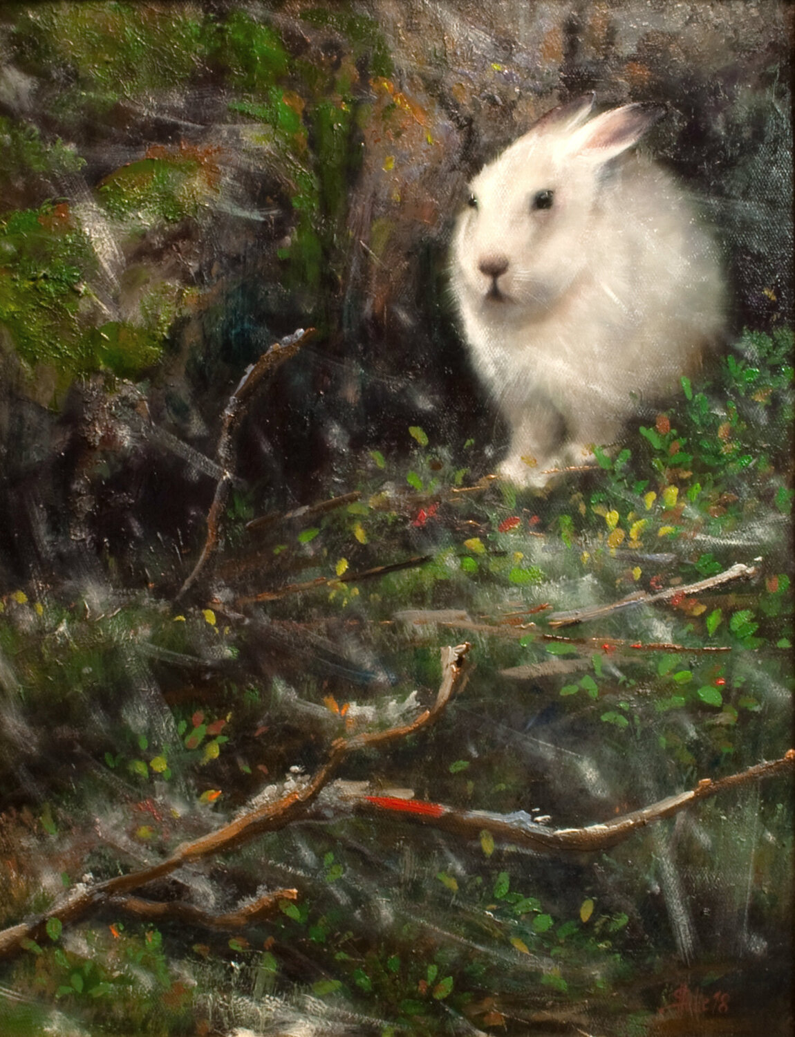 Ready for Winter White Satu Helle Original painting for sale