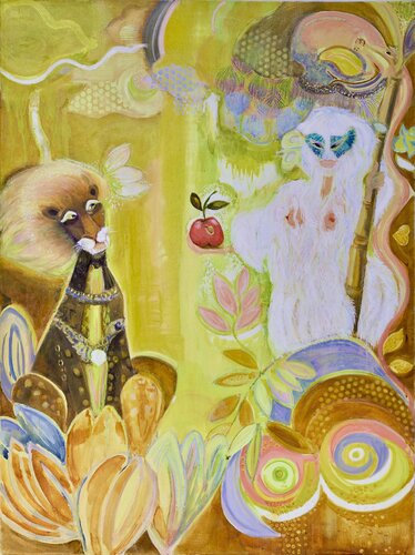 « Ève, Adam, la pomme et le serpent », 2024 by Laurence LEJAY, Painting for Sale on Select
