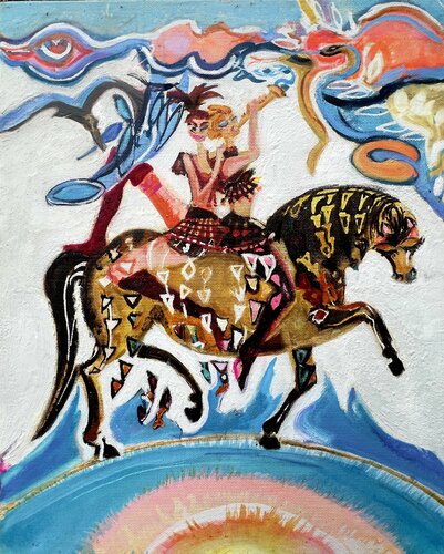Au son des sabots by Laurence LEJAY, Painting for Sale on Select