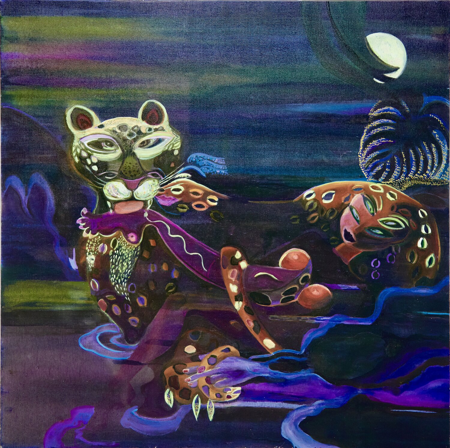 "Minuit" Laurence LEJAY Original painting for sale