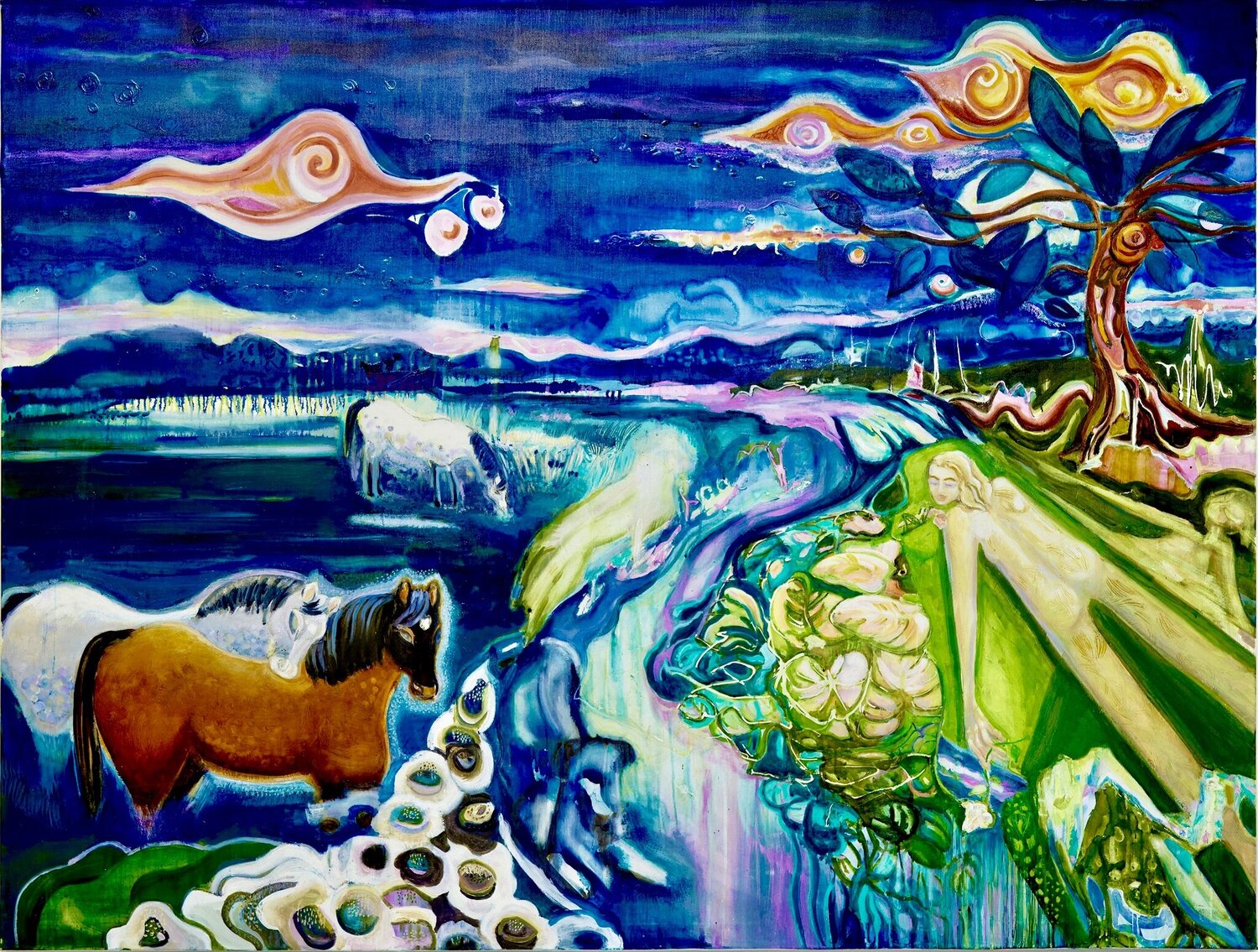 Par tant de beauté nos larmes ont séchées Laurence LEJAY Original painting for sale