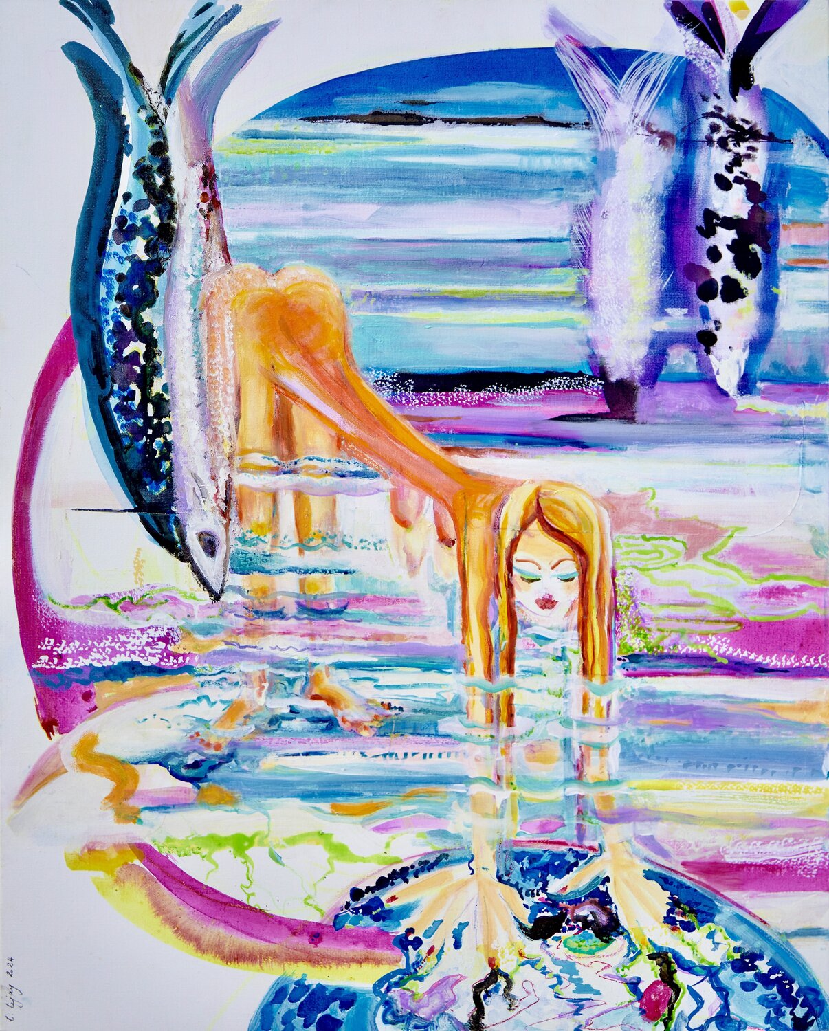 De glace et de diamants notre avenir au bout des doigts Laurence LEJAY Original painting for sale
