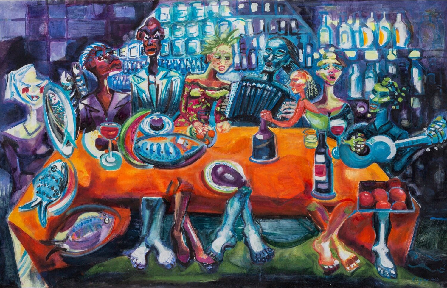 Entre palabres et refrains Laurence LEJAY Original painting for sale