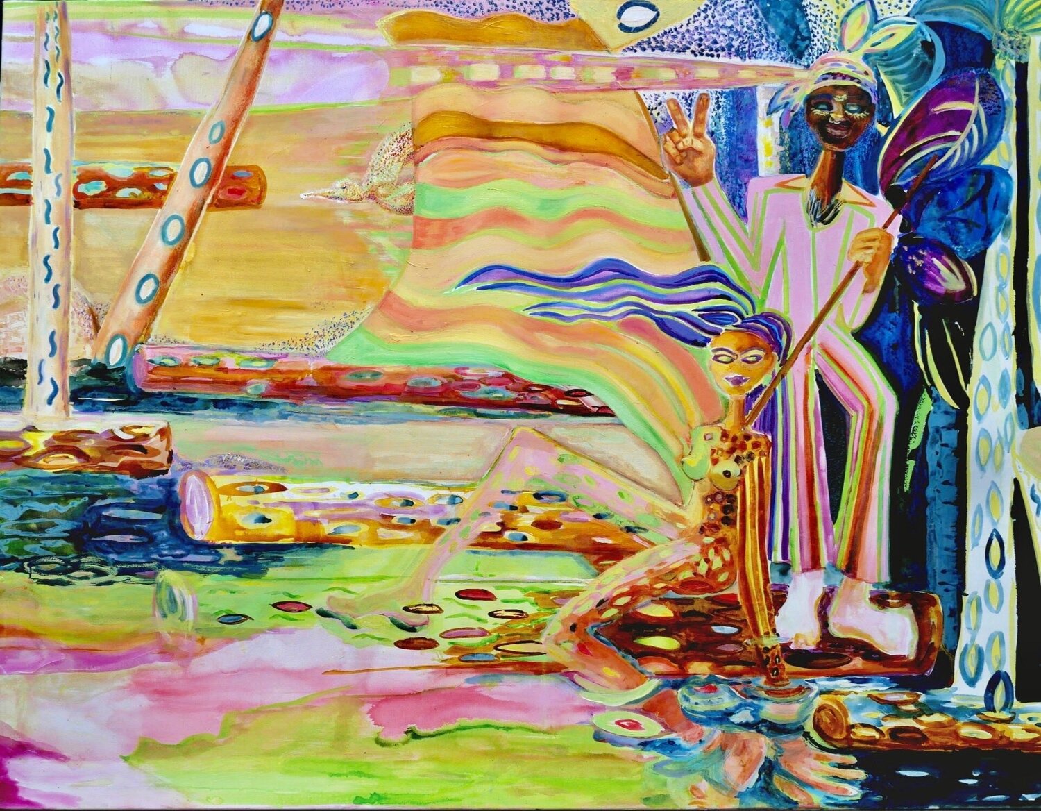 Les promesses d'une rive Laurence LEJAY Original painting for sale