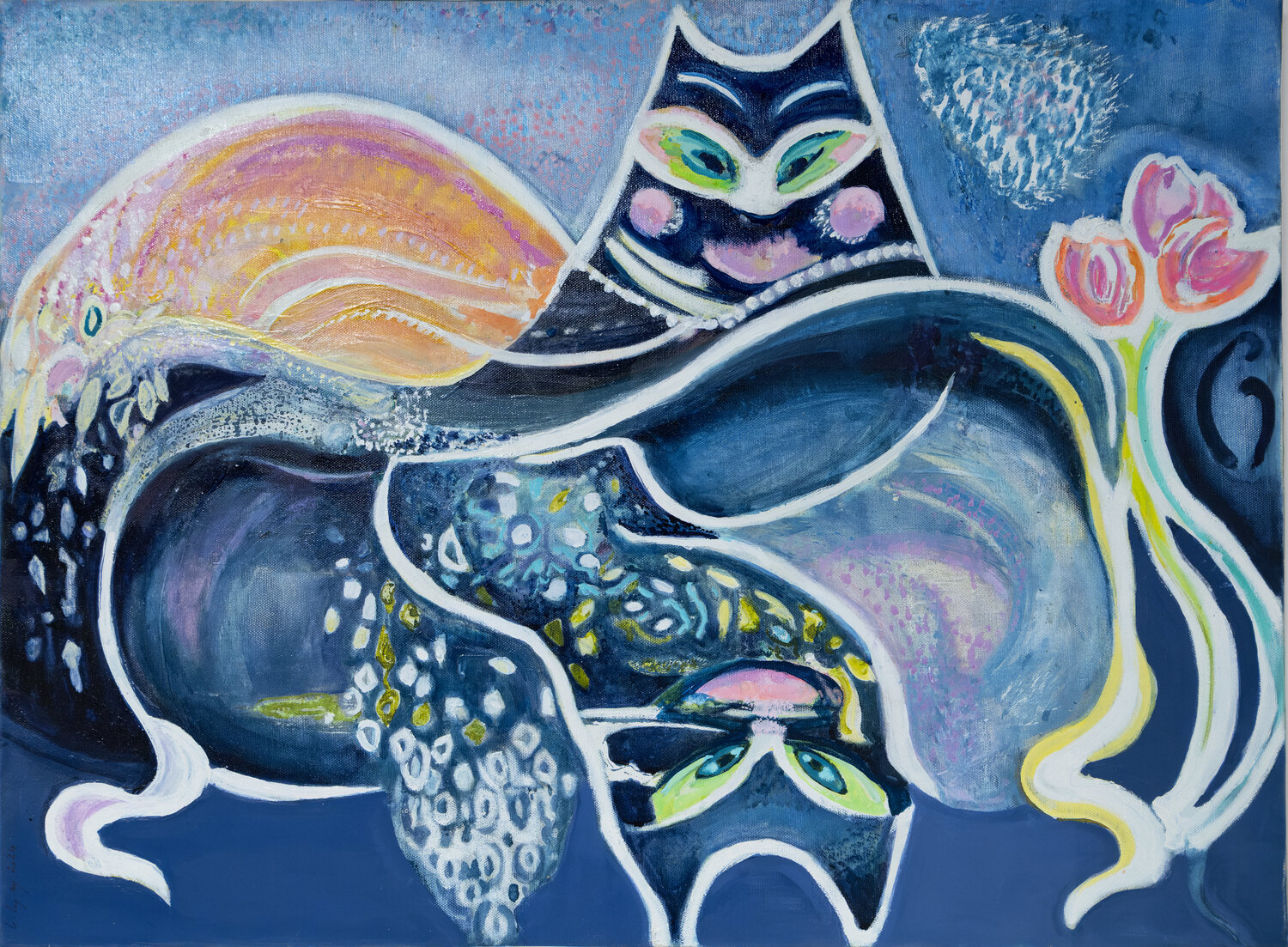 D'écarts en palace Laurence LEJAY Original painting for sale