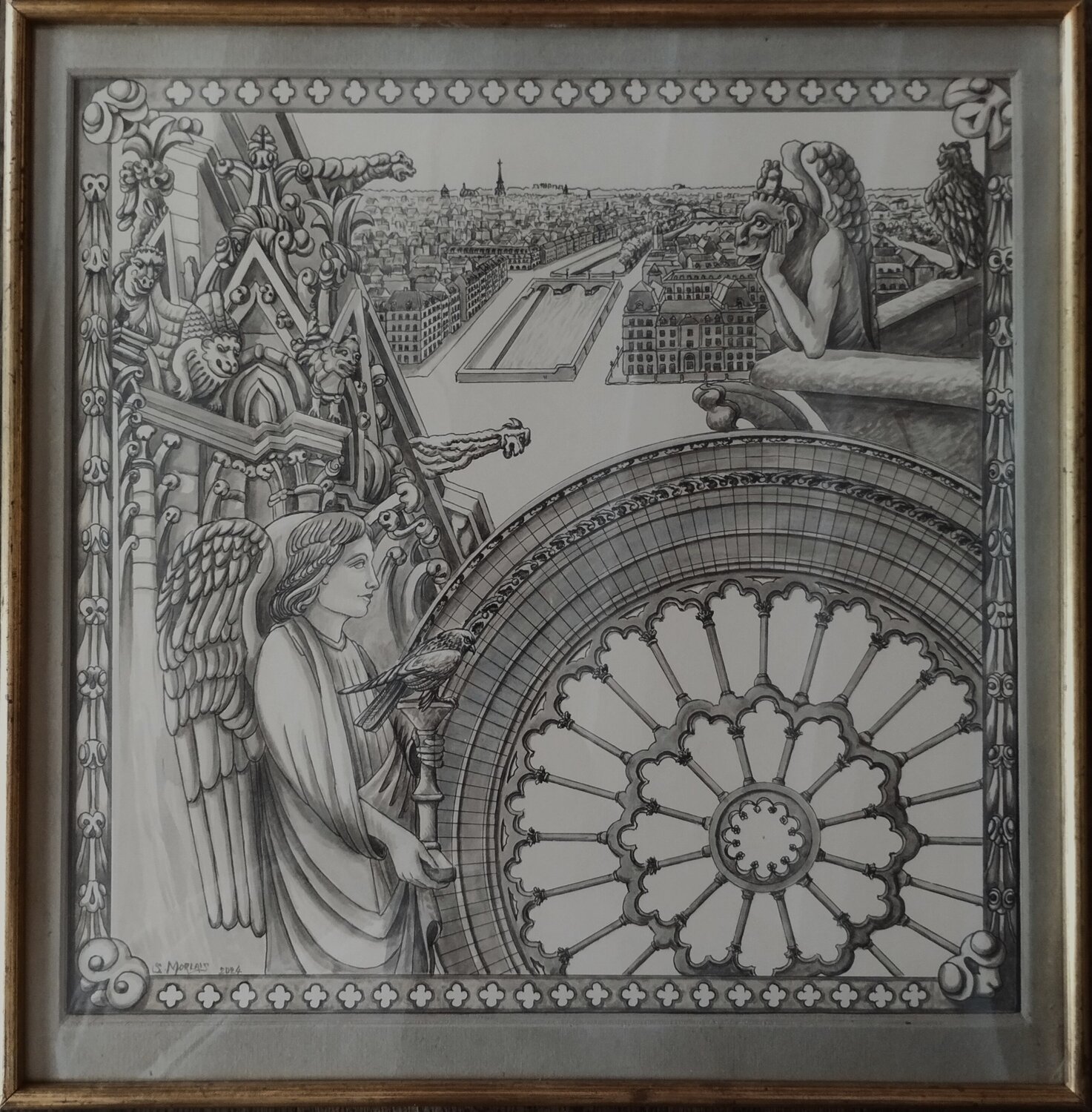 les gardiens de Notre Dame  ou Concrétion de Notre Dame stéphane morlais Original painting for sale