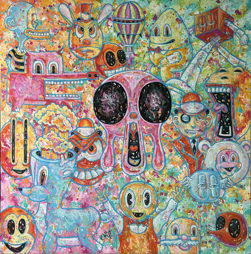 Rabbit in the Headlight by Carl Lozada, Painting for Sale on Select