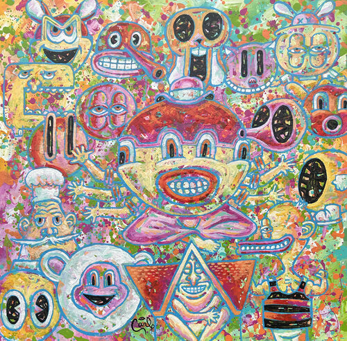 4 Eyed Buddha by Carl Lozada, Painting for Sale on Select