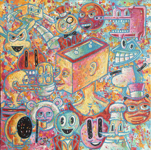Stop! My Head is Swimming by Carl Lozada, Painting for Sale on Select