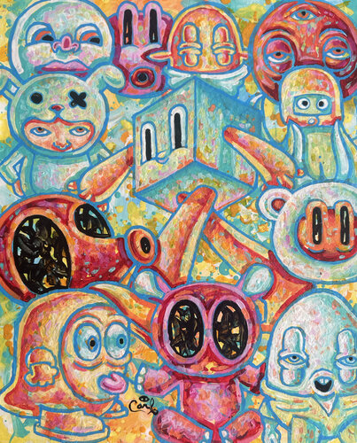 Cube Head by Carl Lozada, Painting for Sale on Select