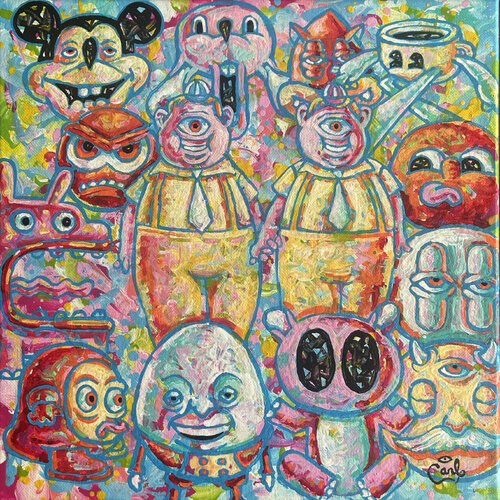Tweedledee and Tweedledum by Carl Lozada, Painting for Sale on Select