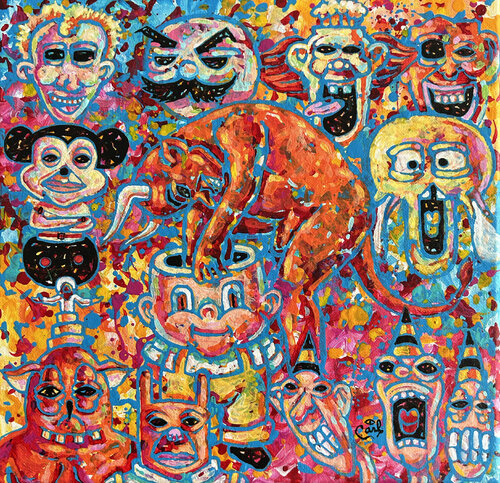 Exercising My Demons by Carl Lozada, Painting for Sale on Select