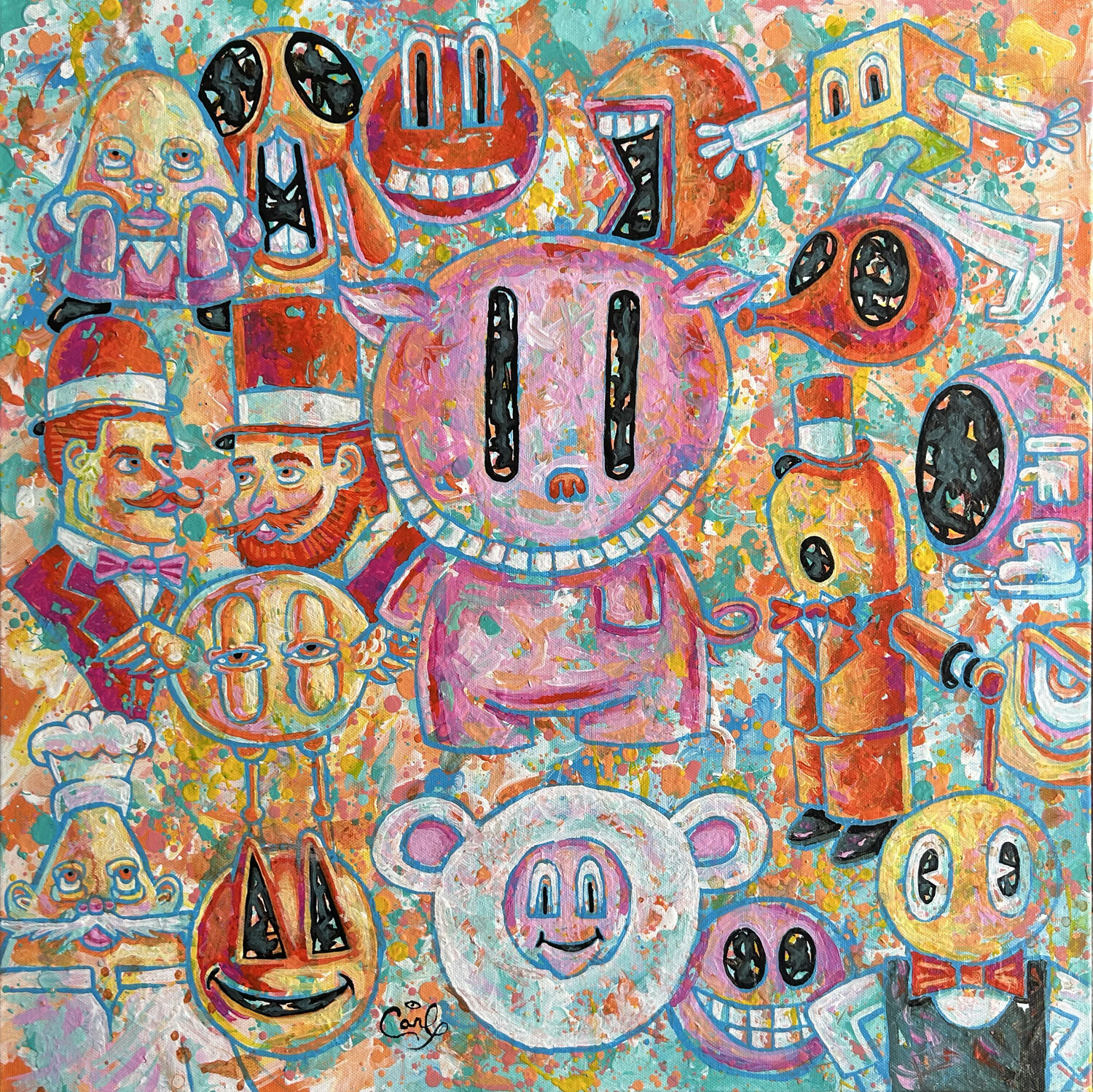 Little Piggie Carl Lozada Original painting for sale