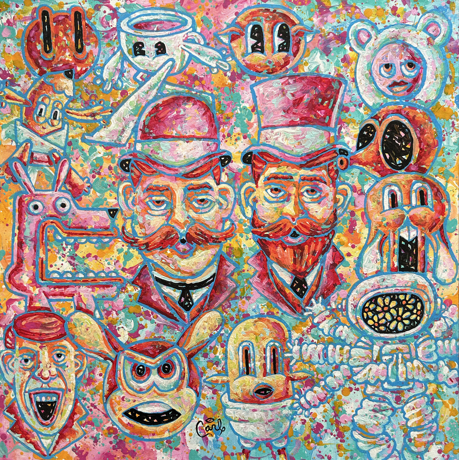 Mr. and Mr. Smith Carl Lozada Original painting for sale