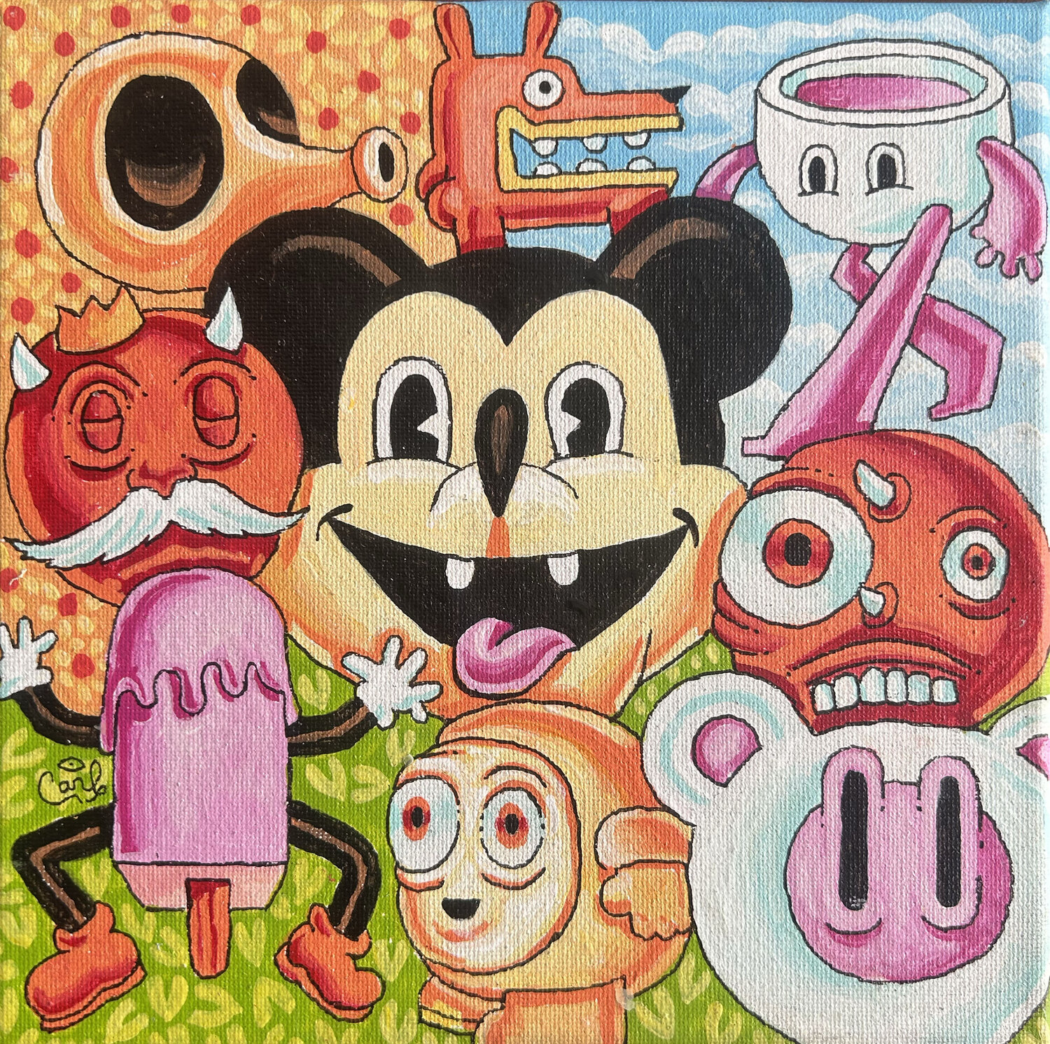Two Tooth Mickey Mini Carl Lozada Original painting for sale