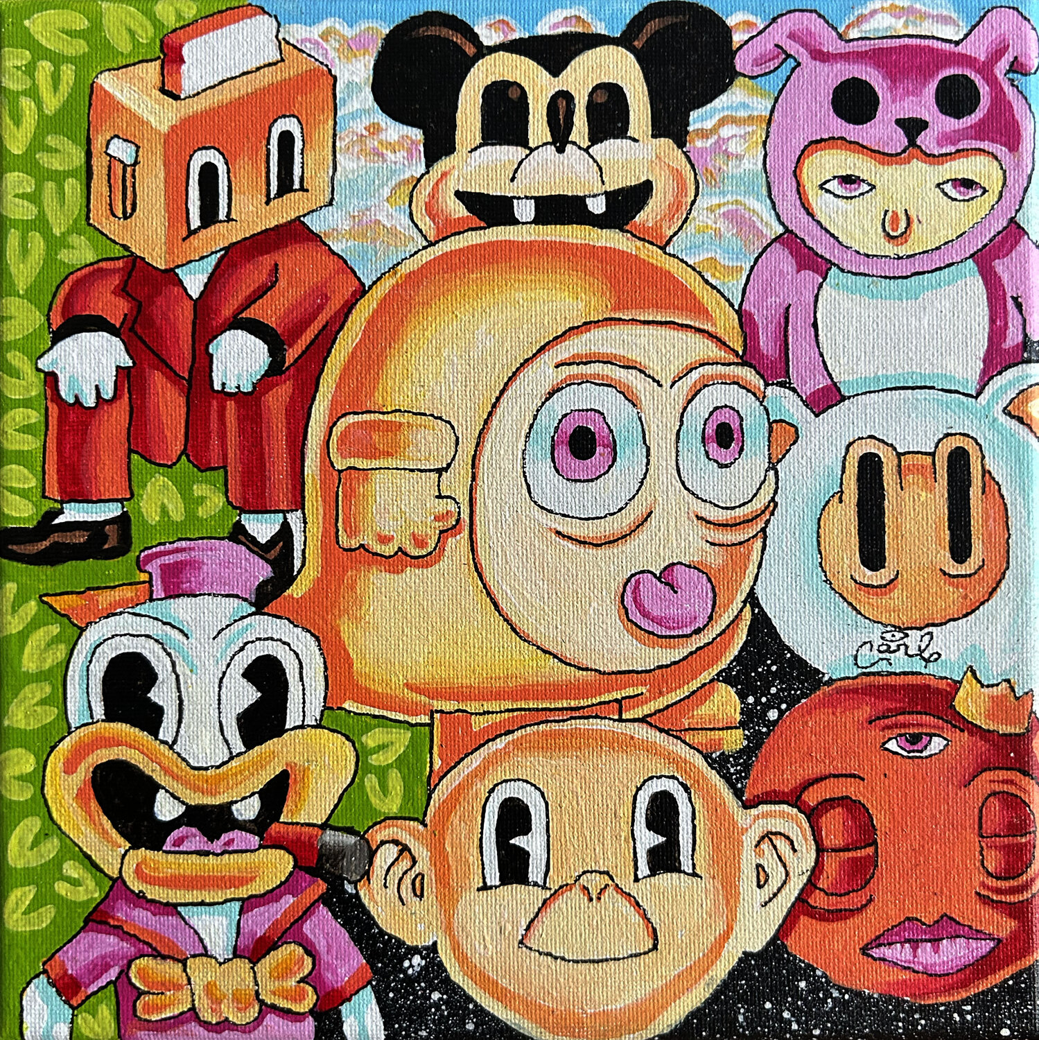 Space Alien Mini Carl Lozada Original painting for sale