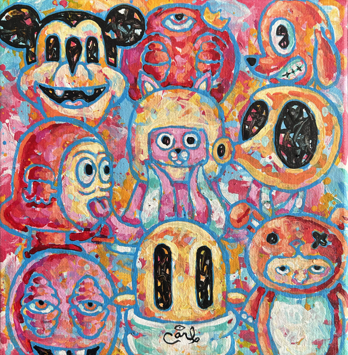 OctoBunny Carl Lozada Original painting for sale