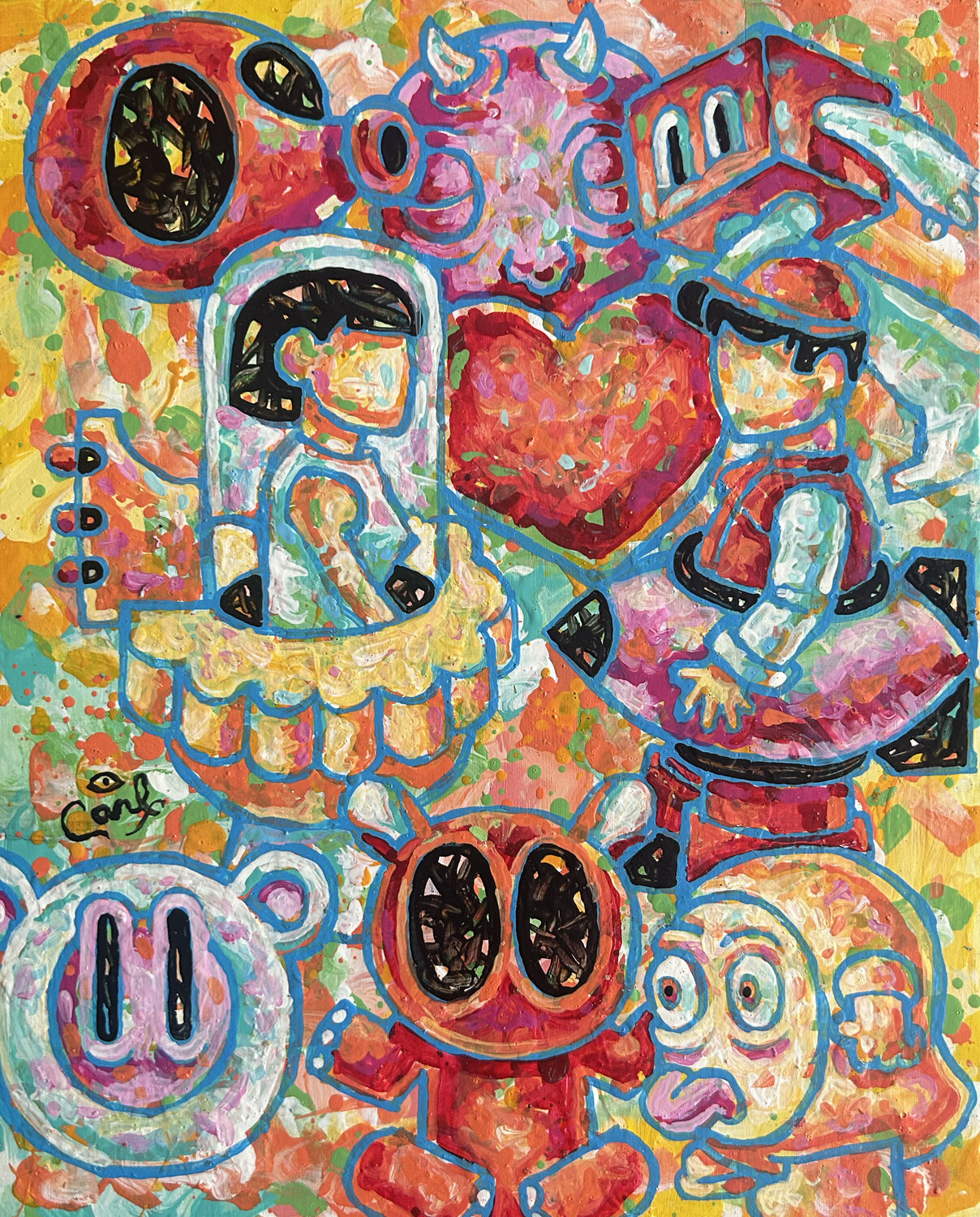 Blimpboy. Love Hurts Carl Lozada Original painting for sale
