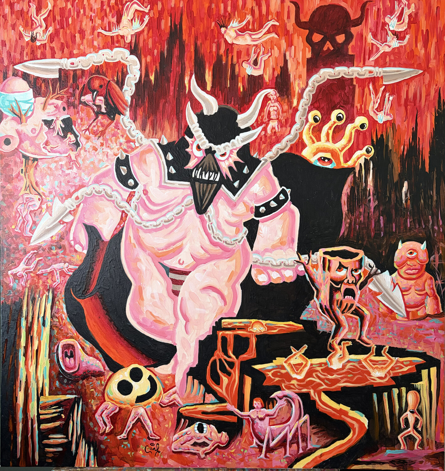 Devils Playground Carl Lozada Originalgemälde zu verkaufen