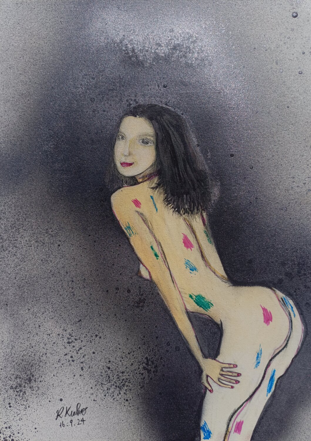 Nude Ryohei Kubo Original painting for sale