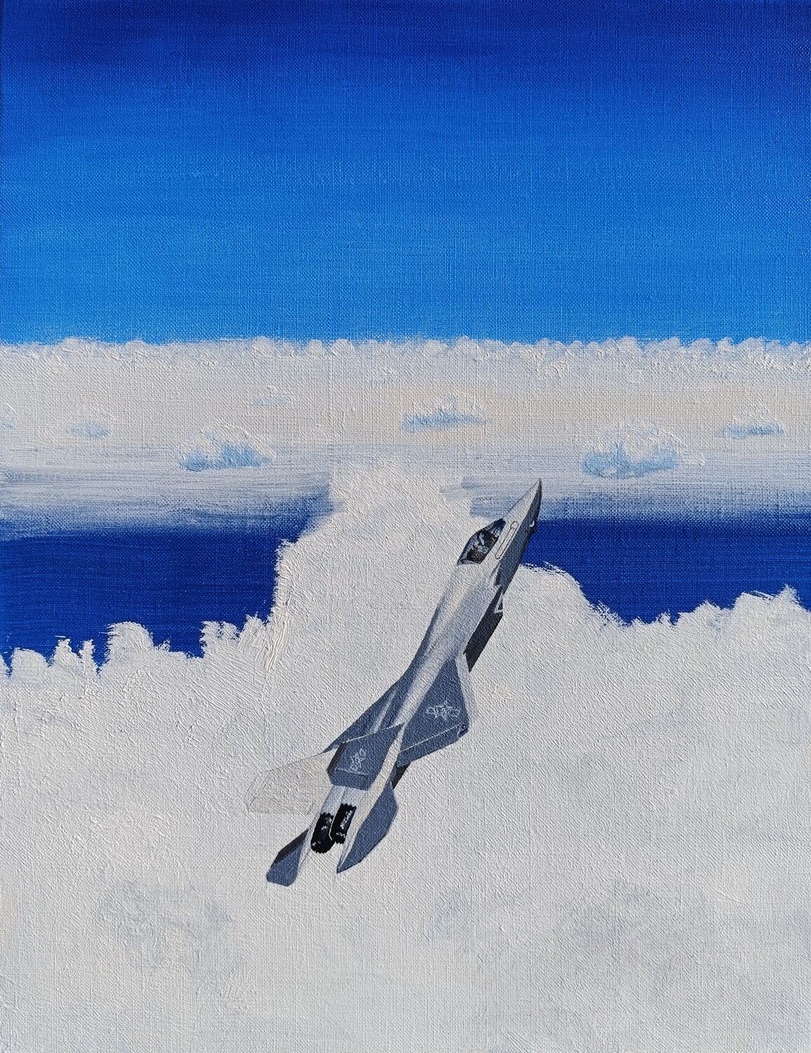 out of the blue and into the black,J-35 Ryohei Kubo Original painting for sale