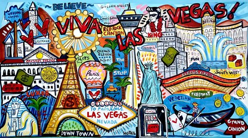 Viva las Vegas by Mercedes Lagunas, Painting for Sale on Select