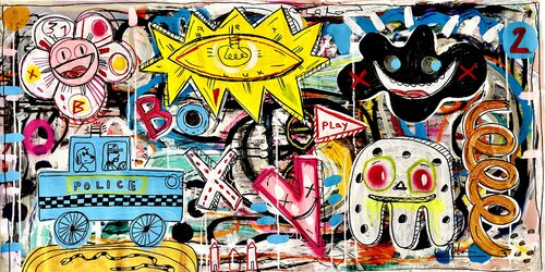 Play + Police by Mercedes Lagunas, Painting for Sale on Select