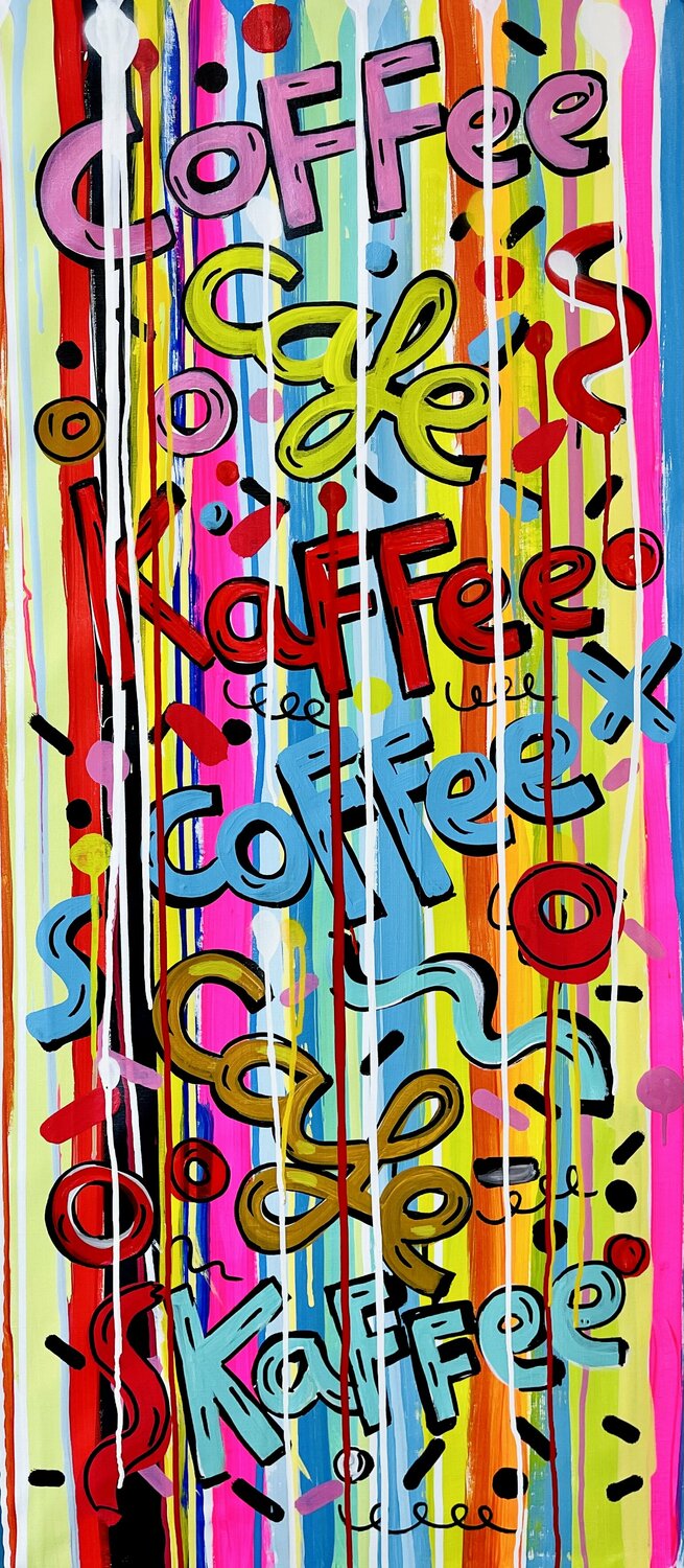 Café Olé Mercedes Lagunas Original painting for sale