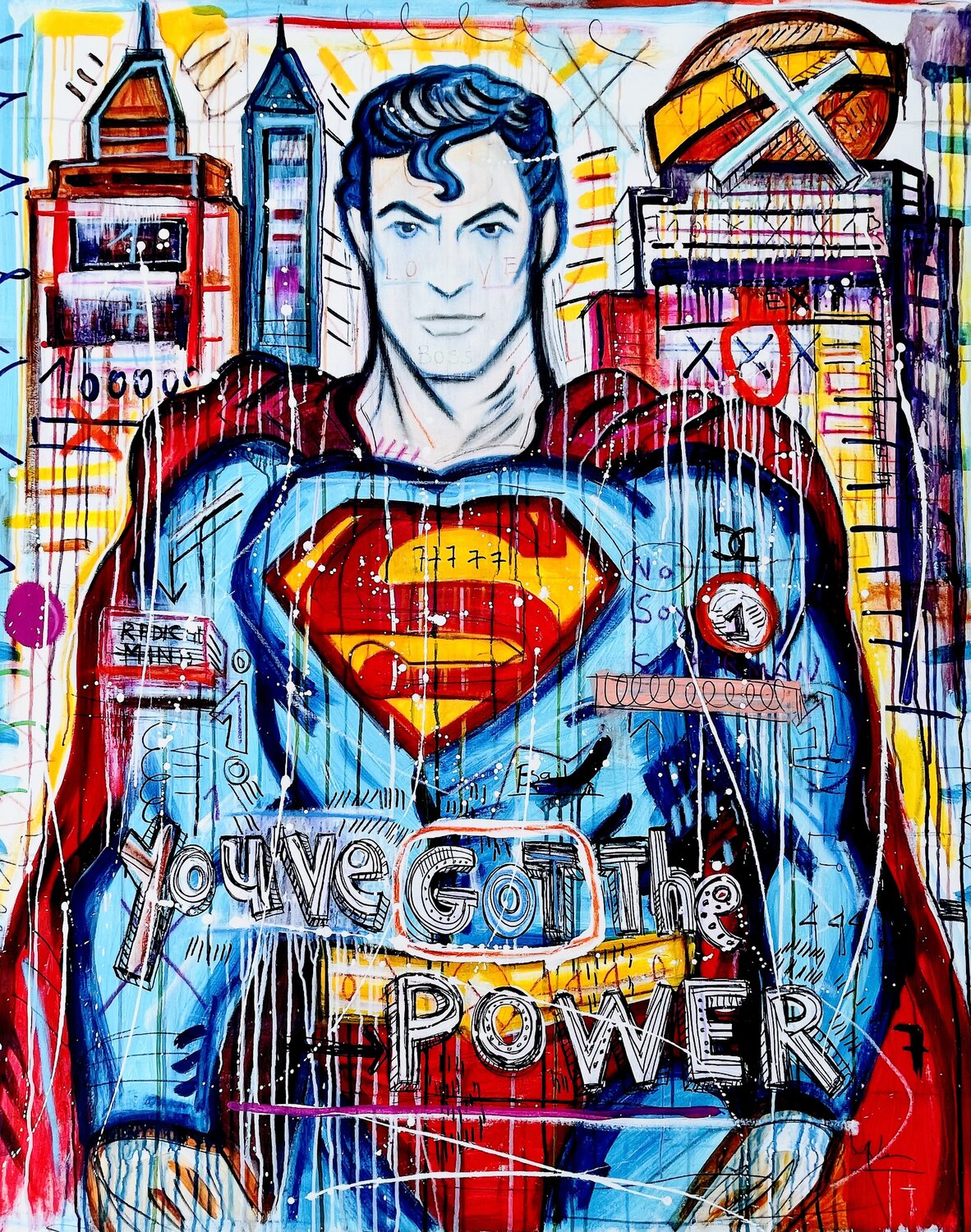 Soy un Superman Mercedes Lagunas Original painting for sale