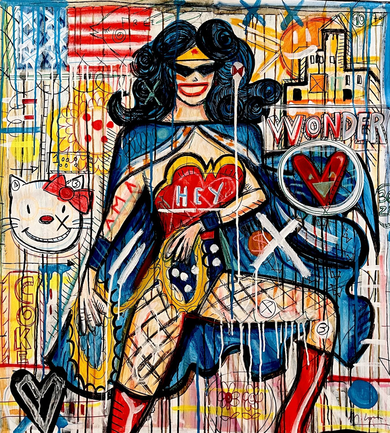 Hey Wonder Mercedes Lagunas Original painting for sale