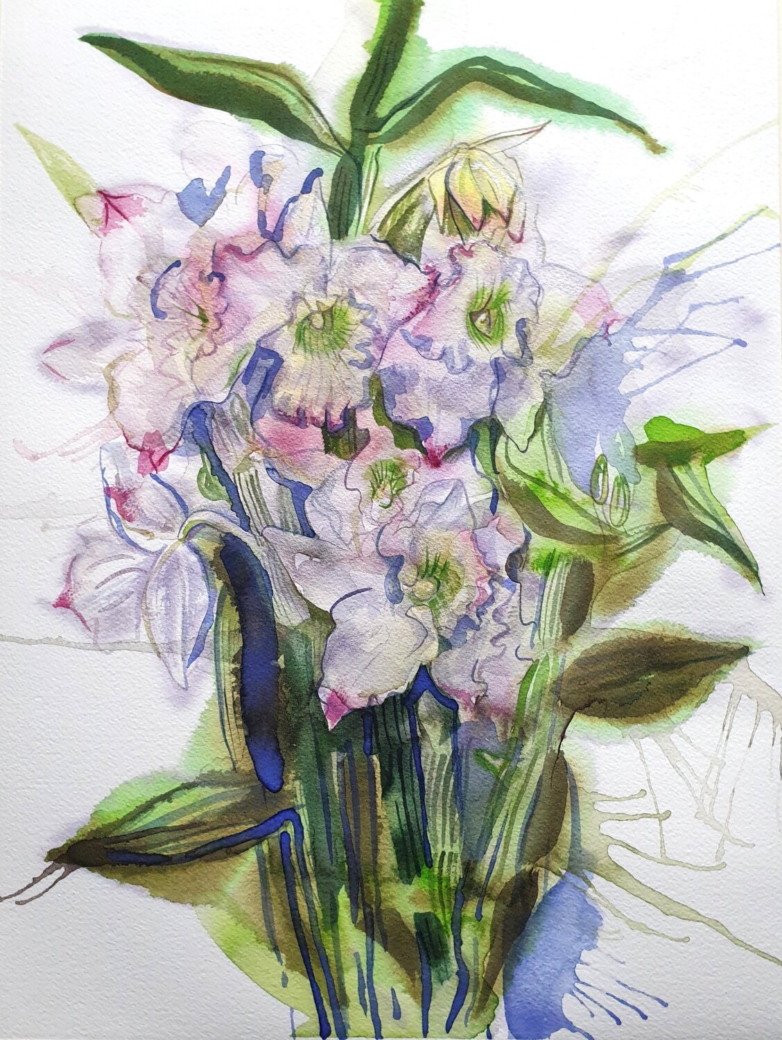 Dendrobium Olga Brink Originalgemälde zu verkaufen
