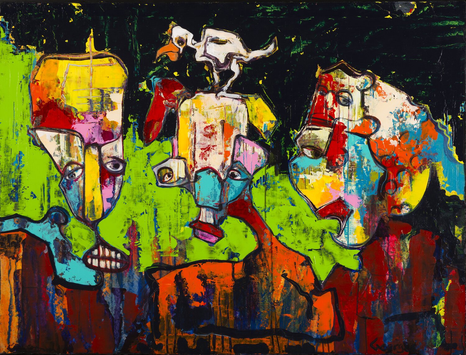 WHAT HAPPENS ON MY HEAD Georges de Groot Original painting for sale