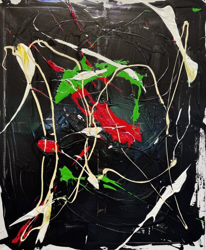 Cirkus red & black 1 by David Utzon, Painting for Sale on Select
