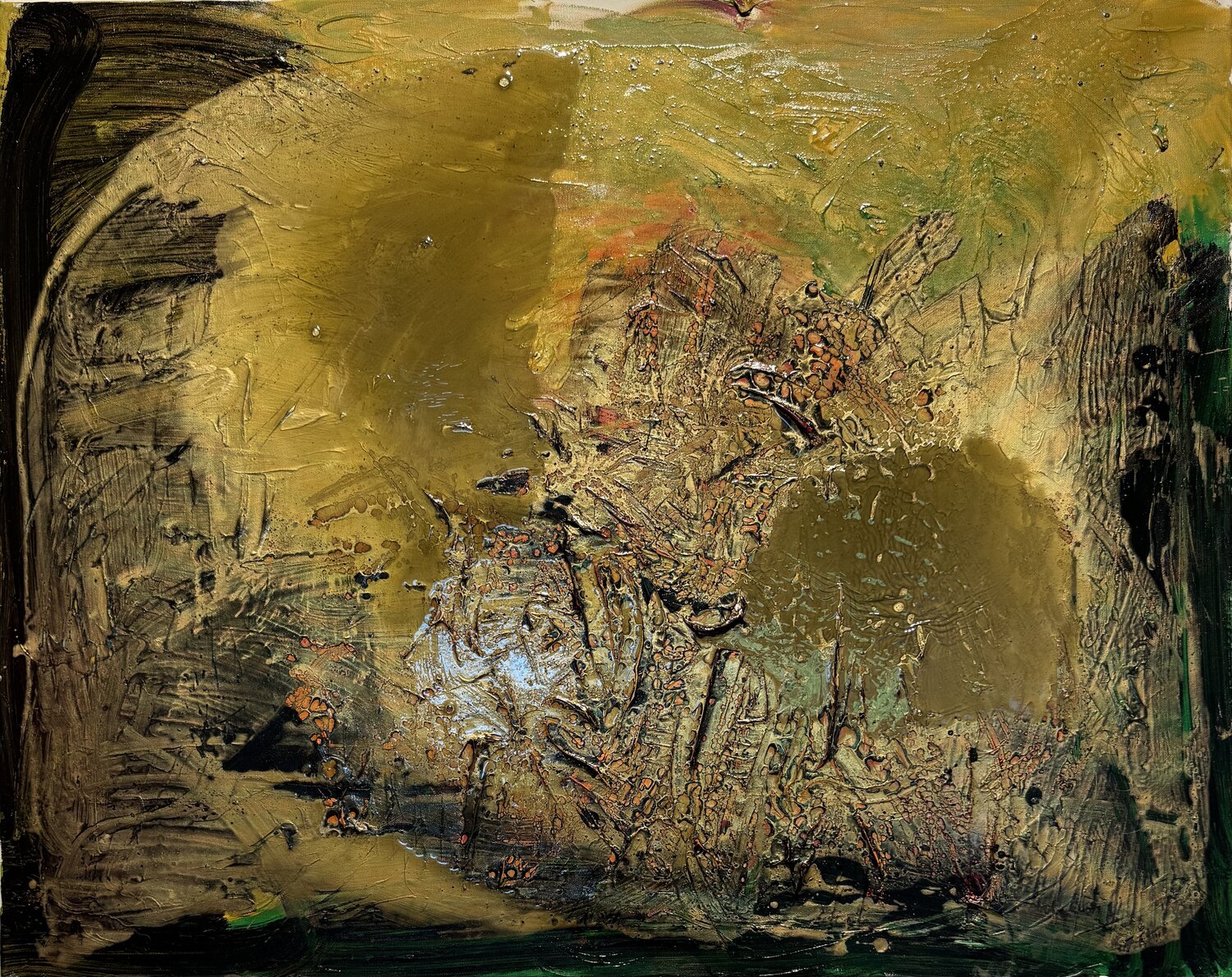 Pure gold 2 David Utzon Original painting for sale