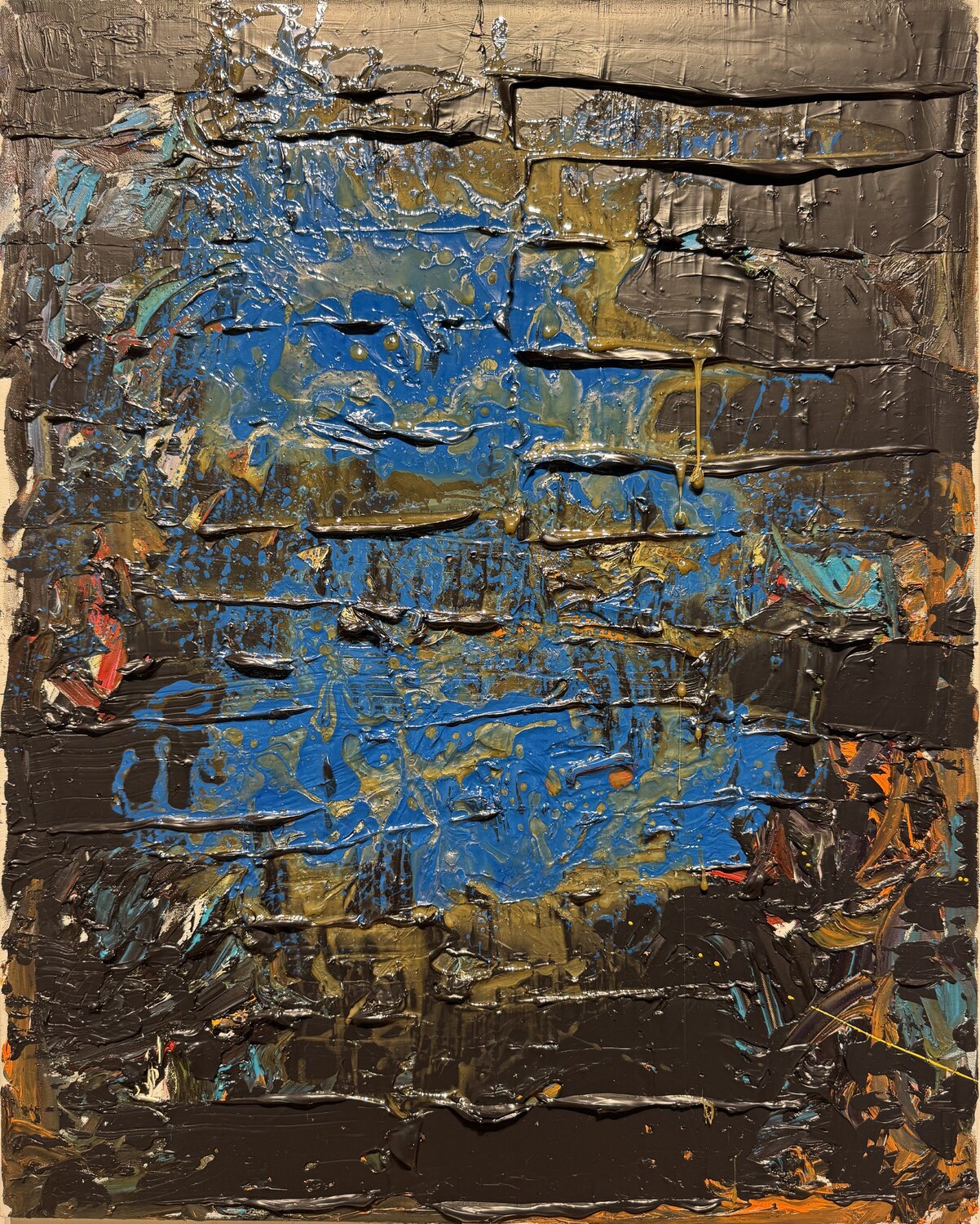 Colored faces 3 David Utzon Original painting for sale